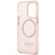 7. Guess GUHMP13LHTCMP iPhone 13 Pro / 13 6.1" pink/pink hard case Gold Outline Translucent MagSafe