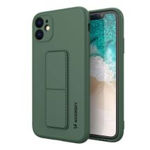 Wozinsky Kickstand Case iPhone 12 Pro Max Silicone Case with Stand Dark Green