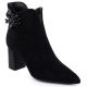 Women's leather ankle boots with a decorative heel S.Barski 52-686