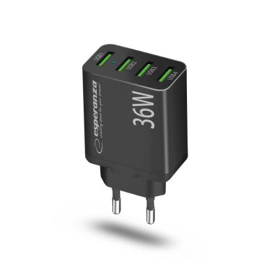 3. ESPERANZA WALL CHARGER 36W 4X USB-A QC 3.0 18W EZC107K