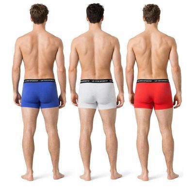 10. Le Coq Sportif men's boxer shorts 3-pack red gray navy blue
