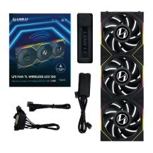 Lian Li UNI FAN TL Wireless LCD Lüfter, ARGB, PWM, 3er-Pack incl. Controller - 120 mm, black