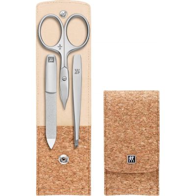 3. ZWILLING Twinox 97690-006-3 Manicure Set – 3-piece Cork Case
