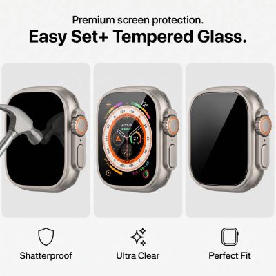 14. Tech-Protect Easy Set+ Tempered Glass 2-pack for Apple Watch Ultra 1/2 49mm - Clear