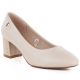 2. Beige Sergio Leone PB404 women's pumps with a block heel