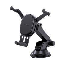 Baseus Stable Car Holder with 15W Inductive Charger, Gravity, and Suction Cup - Black