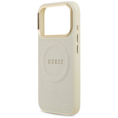 6. Guess Peony Hot Stamp MagSafe Case for iPhone 17 Pro - Beige