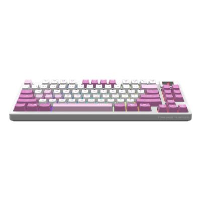 4. MSI FORGE GK600 TKL WIRELESS VIOLET Gaming Keyboard USB + Bluetooth QWERTY Spanish Pink, Purple, White