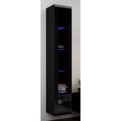 VIGO glass display cabinet '180' 180/40/30 black/black polished