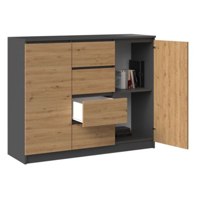 2. Chest of drawers 2D4S 120x40xH97 anthracite/artisan