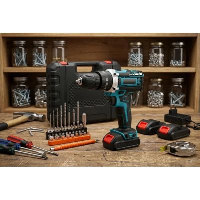 3. Extralink Tools | Cordless Drill Driver | Blue + 2 Batteries