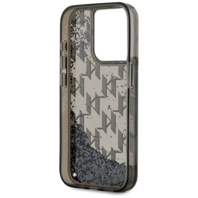 9. Karl Lagerfeld Liquide Glitter Monogram Gradient iPhone 15 Pro Max Case - Black