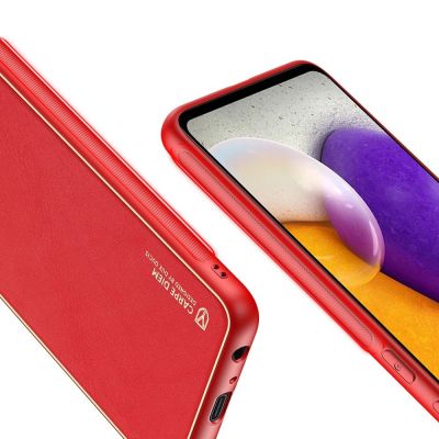 8. Dux Ducis Yolo elegant case made of soft TPU and PU leather for Samsung Galaxy A72 4G red