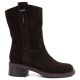 6. Women's leather ankle boots, cowboy boots, suede, chocolate, Big Star UU274607