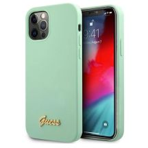 Guess Metal Logo Script Case for iPhone 12 Pro Max 6.7" - Green