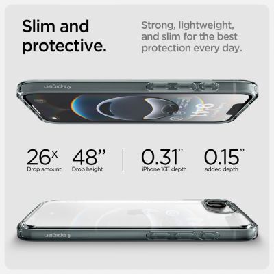 15. Spigen Ultra Hybrid Case for iPhone 16e / 17e - Gray