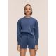 CASALL Women's Peachy Crew Neck Sweatshirt, Navy Blue