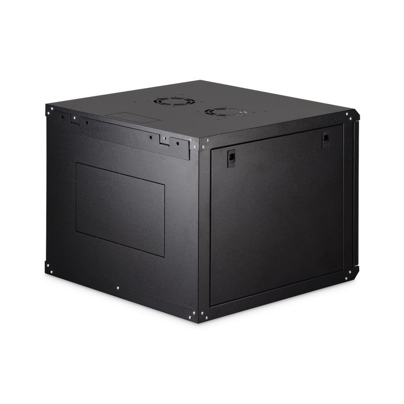2. DYNAmic 19" 9U rack 600x600 wall-mounted network cabinet, glass door, black, undivided, assembled, 60kg