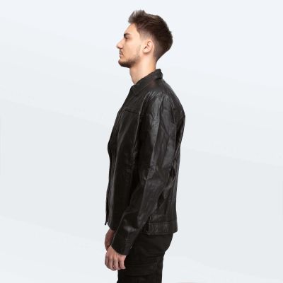 2. Cameleon Men's Leather Jacket Richard Black