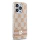 9. DKNY IML Checkered Mono Pattern & Printed Stripes MagSafe case for iPhone 15 Pro - pink