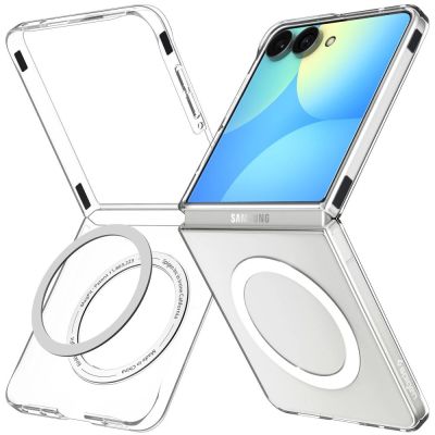 2. Spigen AirSkin MagFit Case for Samsung Galaxy Z Flip 8 - Clear and White