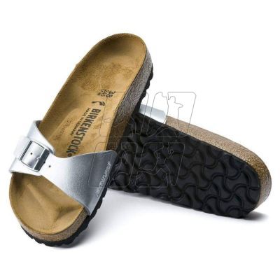 2. Birkenstock Madrid Birko-Flor Silver Women's Slides Regular Wide (0040411)