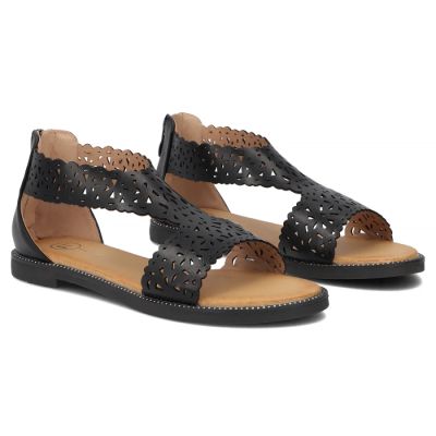5. Women's openwork black sandals Filippo DS7889