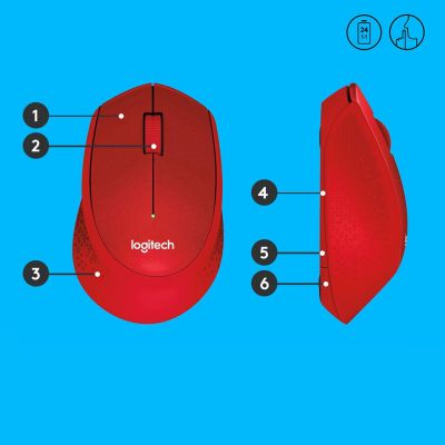 7. Logitech M330 Mouse 910-004911 (optical; 1000 DPI; red)