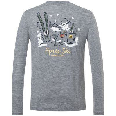 2. Men’s SUPER.NATURAL M APRES SKI LS Long-Sleeve Top Grey