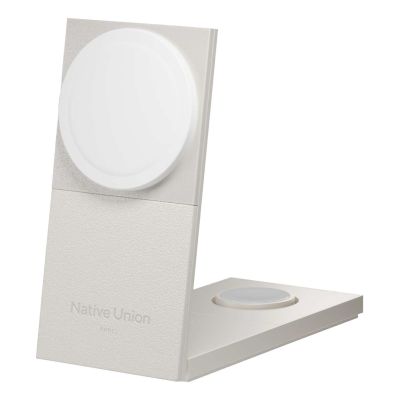 Native Union Rise 3-In-1 Qi2 Smartphone Light Gray USB Wireless Charging Internal