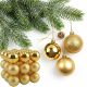 DECORATIVE PLASTIC BAUBLE SAFE 27 PCS diameter 6 cm GOLD MICA