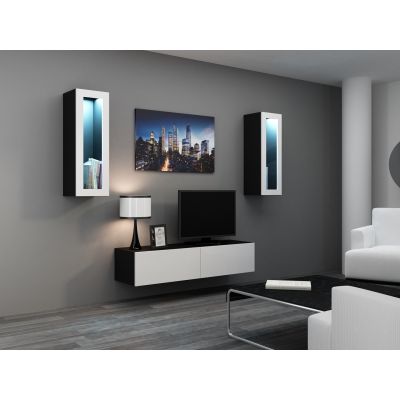 4. TV cabinet VIGO '140' 30/140/40 black/white gloss
