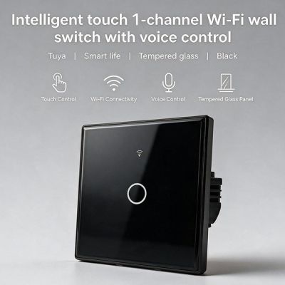 13. QOLTEC LIGHT ON/OFF SWITCH | TOUCH 1-CHANNEL | WI-FI | TIMER | TUYA | BLACK