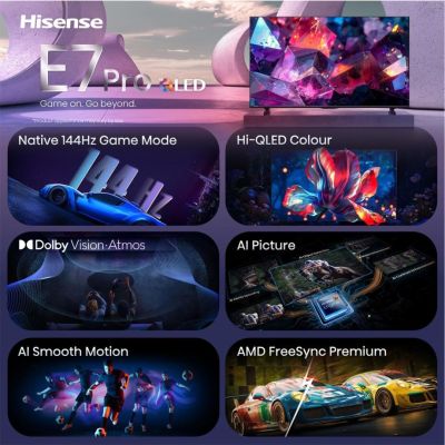 4. Hisense 55E7S PRO 139.7 cm (55") 4K Ultra HD Smart TV Wi-Fi Black