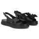 4. Women's leather wedge sandals, black, Filippo DS6965
