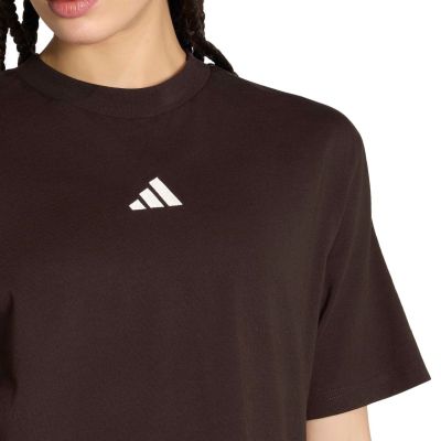 5. Women's adidas Essentials 3-Stripes Boyfriend T-shirt Dark Brown KX0794