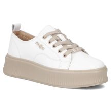 Leather platform sneakers, white, Filippo DP6122