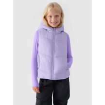 Bezrękawnik puchowy pikowany z kapturem dziewczęcy 4F Junior 4FJWAW24TVJAF129-51S