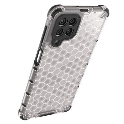 14. Honeycomb case armored cover with a gel frame for Samsung Galaxy M53 5G transparent