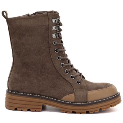 2. Women's suede worker boots brown M.Daszyński SA259-4