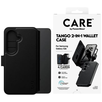 CARE by PanzerGlass Tango 2in1 Wallet Case for Samsung Galaxy S26 - Black