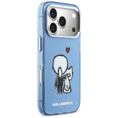 4. Karl Lagerfeld Karl & Choupette Back MagSafe Case for iPhone 17 Pro Max - Blue