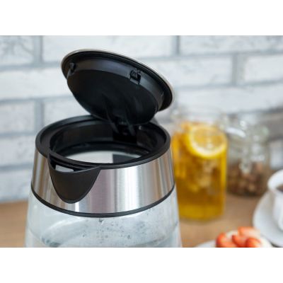 19. ELDOM GLASS CORDLESS KETTLE C420 KETTY 1850-2200W 1.7L NET FILTER ILLUMINATED TANK, HOT PLATE