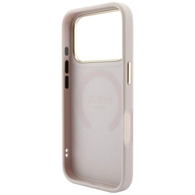 7. Guess Saffiano Peony & Ring MagSafe case for iPhone 17 Pro / 18 Pro - pink