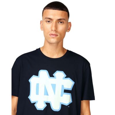 6. Mitchell & Ness NCAA University Of North Carolina Large Logo Tee M BMTRINTL1272-UNCNAVY