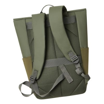 14. Rivacase Eden Backpack Travel Backpack Olive Waxed Leather (Pull Up), Polyester, Recycled Polyethylene Terephthalate (rPET)