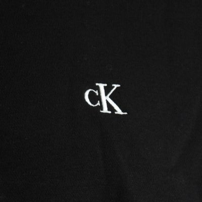 4. Calvin Klein Zip Fleece Hoodie Logo Tape Black - LZ04RE285G-UB1