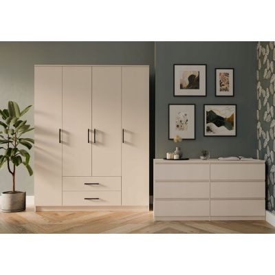 6. ROMANA WARDROBE 160X205 CASHMERE WITHOUT MIRROR SET