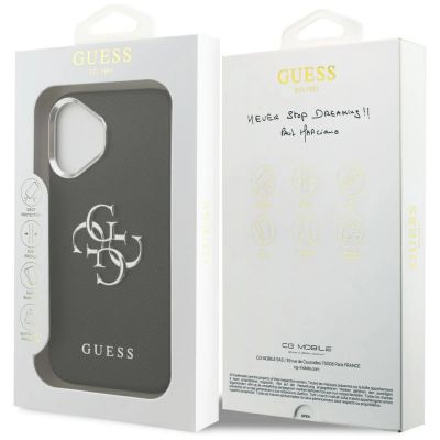 8. Guess Grained Big 4G Classic Logo case for iPhone 17 - black