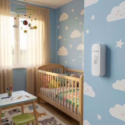 3. GREENBLUE WIFI TEMPERATURE AND HUMIDITY SENSOR, ANDROID/IOS/ALEXA/GOOGLE HOME, 3.0V DC, LR03X2 GB737